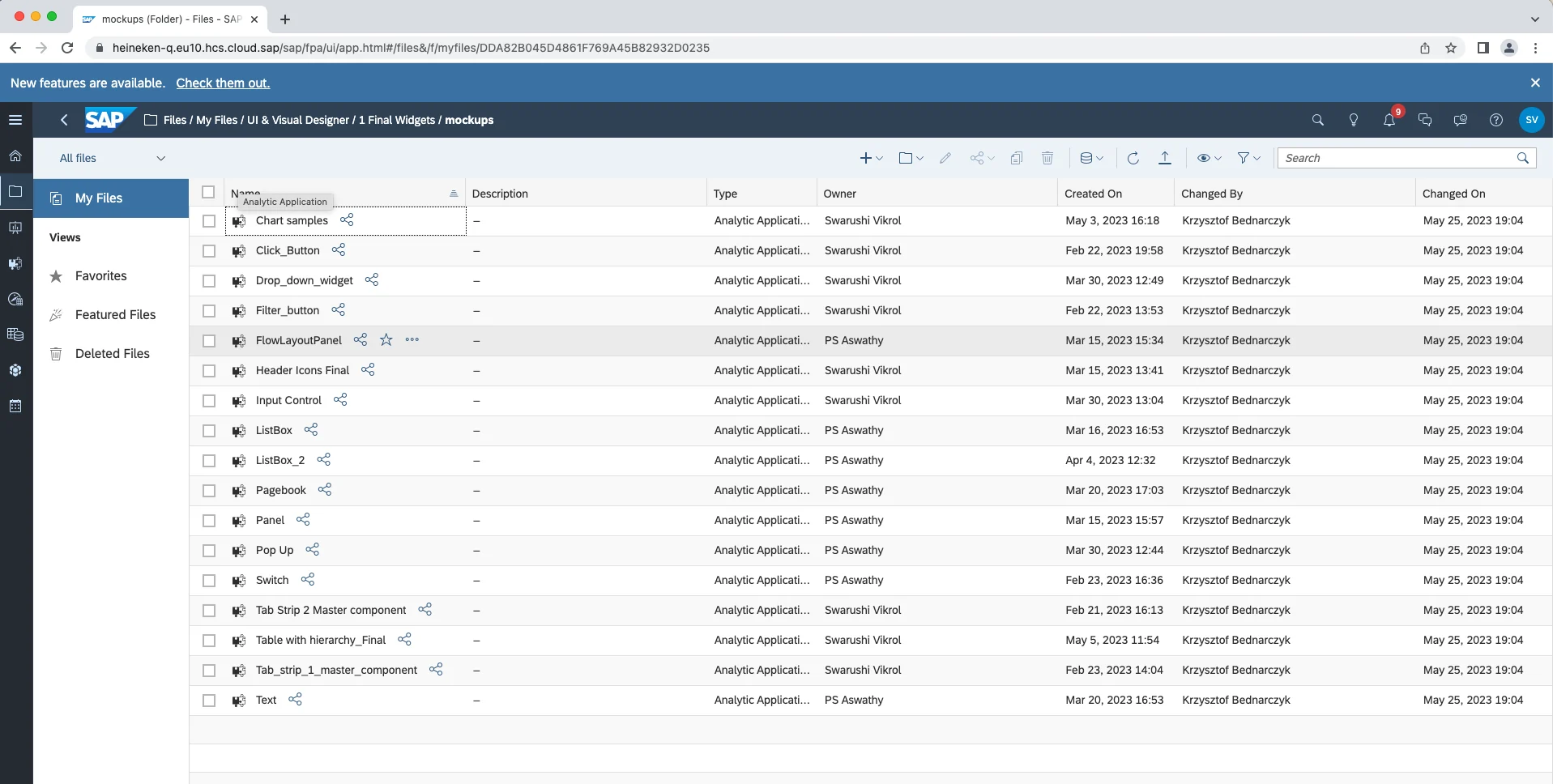 Component repository in SAP Analytics Cloud