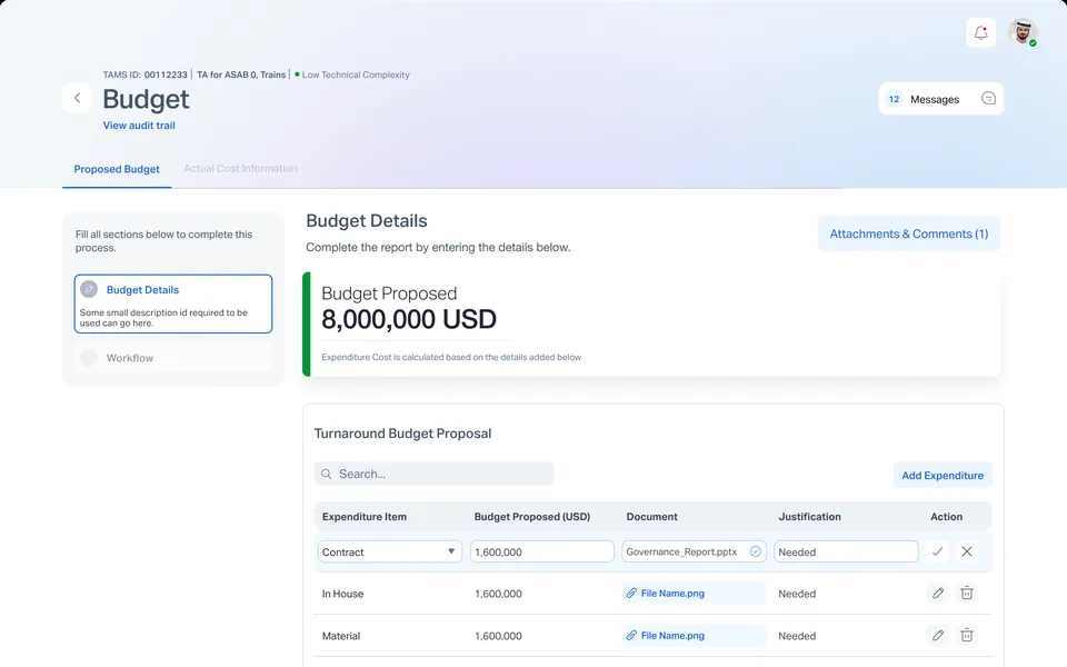 Budget details