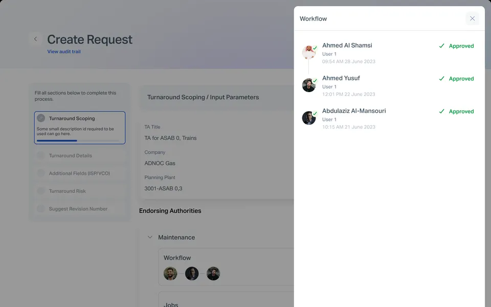Workflow panel